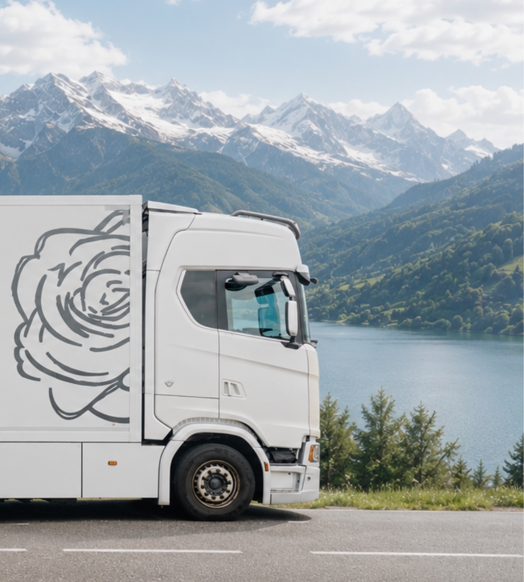 Verboon Fleurs Blumentransport in die Schweiz